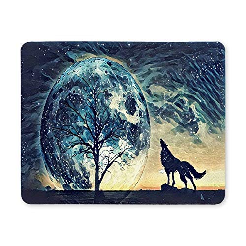 Yanteng Gaming Mouse pad, Maus - Pad Wolf und Baum - und Planeten - rechteckigen Gaming Mouse pad von Yanteng