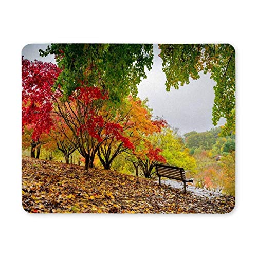 Gaming Mouse pad, Maus - Pads bänke im Herbst Regnet Mousepad Spiel im Park von Yanteng