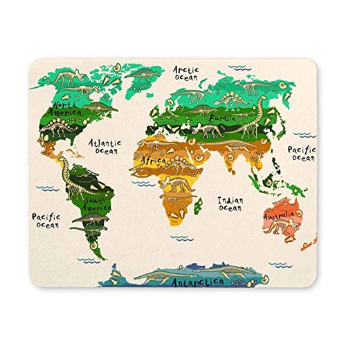 Gaming Mouse pad, Maus - Pads Dinosaurier - Karte der Welt Gaming Mouse pad - Skid - Mousepad von Yanteng