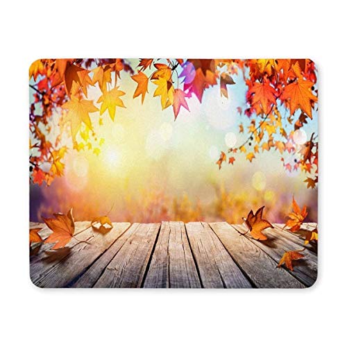 Gaming Mouse pad, Maus - Pads Holz, blättern und im Herbst Orange - Gaming Mouse pad - Computer von YENDOSTEEN