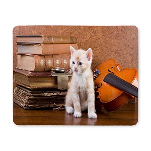 Gaming Mouse pad, Maus - Pads kätzchen Tisch antiquarischer bücher und Geige - Mousepad - Design von YENDOSTEEN