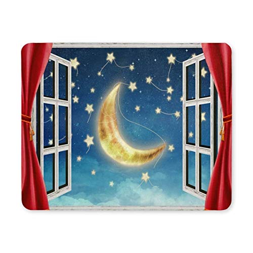 Gaming Mouse pad, Maus - Pads nächtliche Fenster Mousepad rutschfesten Gummi von YENDOSTEEN