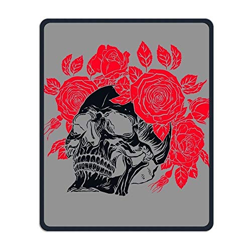 Präzision und dauerhafte graue Totenkopf individuelle Mousepad wasserdichte Maske und Blumen für Anti - Skid - Basis Forschung Spielen Männer und Frauen im Büro Mousepad von Yanteng