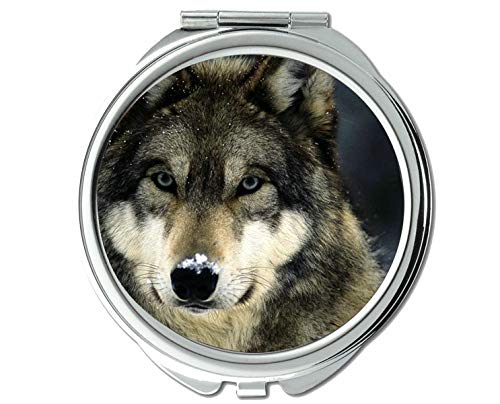 Spiegel, Taschenspiegel, Animal Wolf Party Taschenspiegel, 1 X 2X Vergrößerung von Yanteng