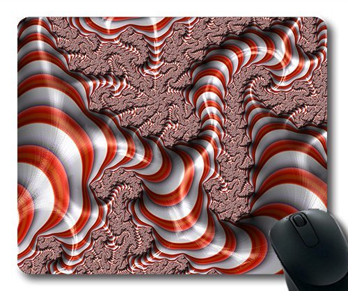 Yanteng (Precision Lock Edge Mouse pad) Fractal Abstract Red White Stripes Background Gaming Mouse pad Mouse mat for mac or Computer von OEM