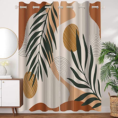 Yanyan Art 2 Panel Mid Century Modern Vorhang Set Boho Vorhang Blackout für Schlafzimmer Home Decor Fenstervorhang für Wohnzimmer BxH/2x75x164cm von Yanyan Art