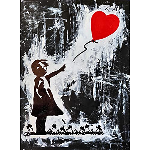 Yanyan Art Abstrakte Banksy Leinwand Malerei Kind Und Herz Poster Druckt Wandkunst Bild Wohnzimmer Wohnkultur Kunstwerk 70x100cm (28x39in) Ungerahmt6 von Yanyan Art