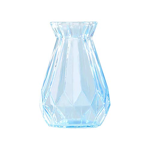 Yanyan Glasvase Blumenvase Einfacher Stil Vasen für Blumen für Zuhause Wohnzimmer Dekorative Glas Moderne Blumenvase (Blau) von Yanyan