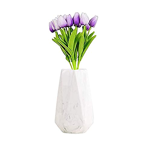 Yanyan Milchig Weiß Marmor Keramik Vase Home Dekoration Vase Kleine Elegante Porzellan Vase Geeignet für Home Dekoration Wohnzimmer Büro Dekoration (Milchig Weiß, 8.0 x 20.5cm) von Yanyan