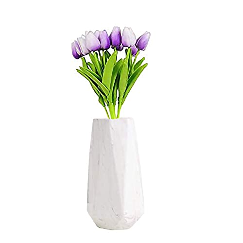 Yanyan Milchig Weiß Marmor Keramik Vase Home Dekoration Vase Kleine Elegante Porzellanvase Geeignet für Home Dekoration Wohnzimmer Büro Dekoration (Milchig Weiß, 9,0 x 25,4 cm) von Yanyan