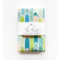 Türkis Chevron Küche Geschirrtuch, Boho Und Modernes Wohn Kunst Handtuch, Geometrisch Gemustertes Geschirrtuch von YaoChengDesign