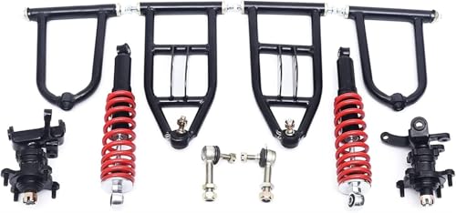 Vorderradaufhängungs-Schwingenbaugruppe, 340 mm Vorderradaufhängungs-Stoßdämpfer-Schwingen-Ober-/Unter-Kit, passend für DIY-Buggy-Elektro-ATV-Quad-Bike-Buggy-Go-Kart-Teile von YaoZhiYao