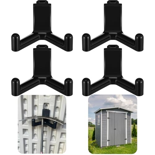 Yaocom 5 Stück Kunststoff-ABS-Werkzeughaken, kompatibel mit Lifetime Shed 60305 60118 60127 60138 60141 usw., funktioniert nicht auf Schuppen mit horizontaler Seitenwand (schwarz) von Yaocom