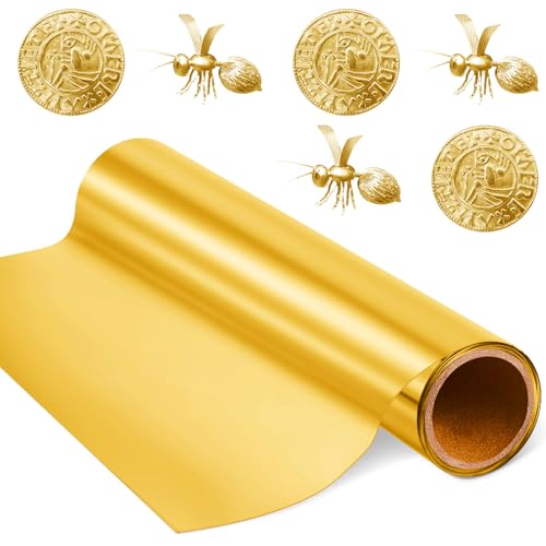 Yaocom Aluminiumfolie, Metallfolie, 0,05 mm dick, für Kunstprojekte, Aluminiumrolle, breites Blech, Mehrzweck-Metallbleche (30,5 cm x 6 m, goldfarben) von Yaocom