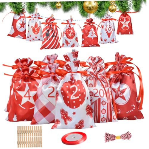 1 Set Adventskalendertaschen 24 Tage nummeriert leerer Adventskalender zum Füllen mit Seil- und Clips Drawschnellstring -Weihnachts -Countdown für Weihnachten Tree, Style 2 1 Set Adventskalendertaschen 24 Tage nummeriert leerer Adventskalender zum Füllen mit Seil- und Clips Drawschnellstring -Weihnachts -Countdown für Weihnachten Tree, Style 2 von Yaoliucp