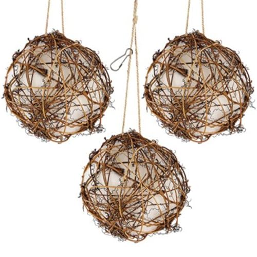 Yaoliucp 3pcs Hummingbird Nest 4x4in Interaktives natrualer Rattan kleines Hanging Hummingbird Nistmaterial für Innen im Freien Terrasse Gartenvogel Nistmaterial von Yaoliucp