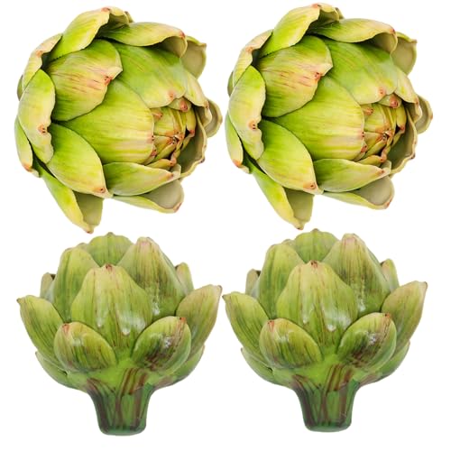 Yaoliucp 4pcs Faux -Artischocken für Dekoration, 4, 3 x 4, 3 Zoll realistisches grünes Artischockendekor, Polystyrolschaumgemüse und Obst für Heimküchendekor Artischocken von Yaoliucp