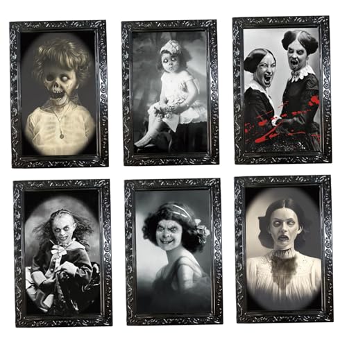 Yaoliucp Halloween -Bildrahmen 6PCS 3D Wechseln Gesichtsporträts Halloween Scary Decorations Horror Bilder Animatronik für Spukhaus Bar Dekor Requisiten Yaoliucp Halloween -Bildrahmen 6PCS 3D Wechseln Gesichtsporträts Halloween Scary Decorations Horror Bilder Animatronik für Spukhaus Bar Dekor Requisiten von Yaoliucp