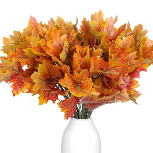 Yaoliucp Künstliches Maple Blatt 7 Zweige 6PCS Herbstblätter Sträucher Künstliche Herbstblätter Bundles für Hausgarten Thanksgiving Tischdekoration Stamm Yaoliucp Künstliches Maple Blatt 7 Zweige 6PCS Herbstblätter Sträucher Künstliche Herbstblätter Bundles für Hausgarten Thanksgiving Tischdekoration Stamm von Yaoliucp