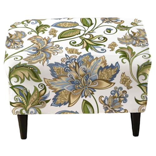 Yaoliucp Ottomane Deckungen Rechteck gedruckte Stretch Ottoman Deckungen eleganter Fußhocker Möbelschutz für Wohnzimmer von Yaoliucp