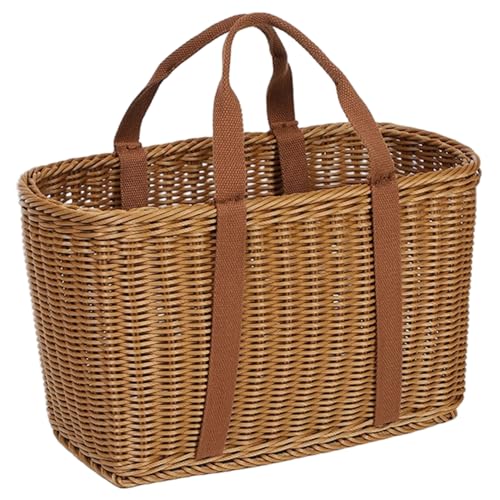 Yaoliucp Wicker Picknickkorb, gewebter natürlicher Haushalts Picknickkorb mit Griff, Fruchtkorb Blumenarrangement Box für Camping Hochzeit 13.4x6.1x8.7in Wicker von Yaoliucp