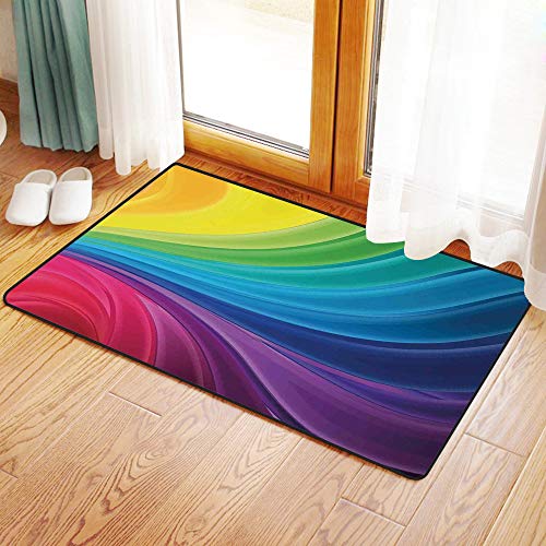 Yaoni Rutschfester Badvorleger, Abstrakt, abstrakte Glatte Regenbogen kurvige Linien Muster Spirale wellig Licht Spray,Mikrofaser Duschvorleger Teppich für Badezimmer Küche Wohnzimmer 50x80 cm Yaoni Rutschfester Badvorleger, Abstrakt, abstrakte Glatte Regenbogen kurvige Linien Muster Spirale wellig Licht Spray,Mikrofaser Duschvorleger Teppich für Badezimmer Küche Wohnzimmer 50x80 cm von Yaoni