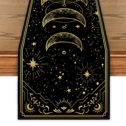 Mystischer Mond Tischläufer, Tarot-, Gothic-, Astrologie-, Party-Dekorationen, Gastgeschenke, Ouija-Tafel, himmlisch, Schlichtes Leben, Hexen-Raumdekoration Mystischer Mond Tischläufer, Tarot-, Gothic-, Astrologie-, Party-Dekorationen, Gastgeschenke, Ouija-Tafel, himmlisch, Schlichtes Leben, Hexen-Raumdekoration von Yarcooly