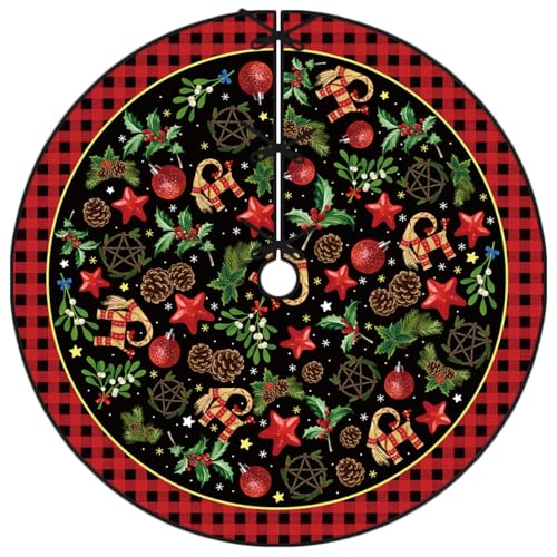 Yule Tree Skirt 36 Inch Pagan Christmas Tree Collar Scandinavian Straw Goat Julbock Misteltoe New Year Winter Xmas Tree Decor Christmas Decorations for Home Party Yule Tree Skirt 36 Inch Pagan Christmas Tree Collar Scandinavian Straw Goat Julbock Misteltoe New Year Winter Xmas Tree Decor Christmas Decorations for Home Party von Yarcooly