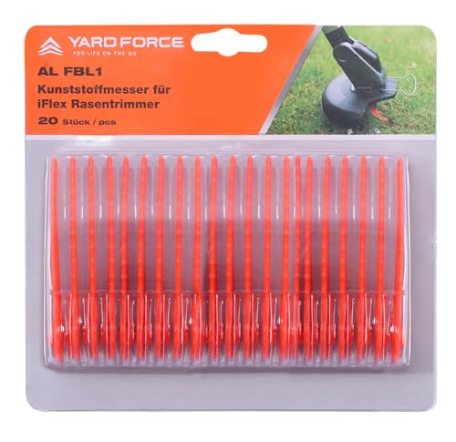 Yard Force 12V iFlex Ersatz-Kunststoff-Schneidklingen AL FBL1-20er-Pack für Modell LT F23 Rasentrimmer von Yard Force
