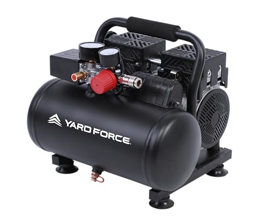 Yard Force EX ARC06 Silent Kompressor 6 L | Ölfrei & wartungsarm | 8 bar Betriebsdruck | 67 dB leise | 550 W Doppelzylinder (106 l/min) | Druckregler + Manometer | Tragegriff & Gummi"füße von Yard Force