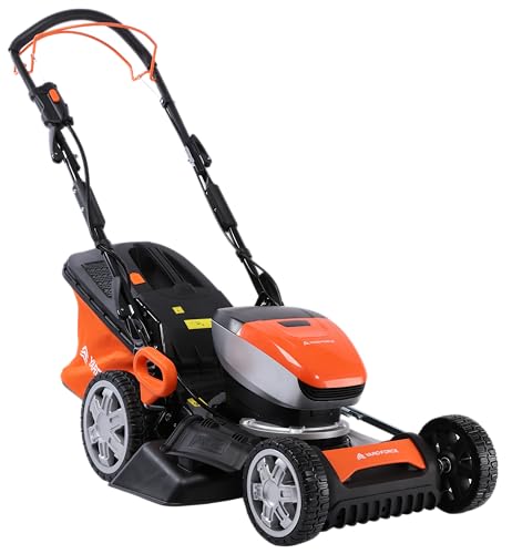 Yard Force LM C46 Akku-Rasenmäher 40 V (2 × 20 V 5,0 Ah) | 46 cm Schnittbreite | 7-Fach Höhe 25–75 mm | 55 L Fangkorb | Mulch- & Seitenauswurf | Selbstantrieb & Stahl"Deck von Yard Force