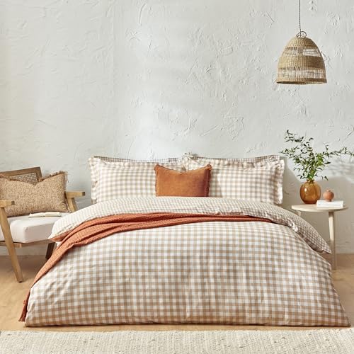 Yard Barton Gingham Check Bettbezug-Set – Biscuit – Super King, Beige Yard Barton Gingham Check Bettbezug-Set – Biscuit – Super King, Beige von furn.