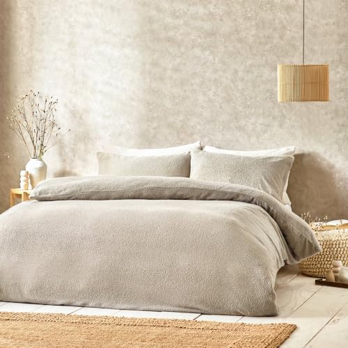 Yard Boucle Strukturiertes Bettbezug-Set, Einzelbett, Greige von furn.