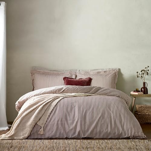Yard Hebden Bettwäsche-Set aus Baumwolle mit Mélange-Streifen – Beetroot – King-Size-Bett, Rote Bete Yard Hebden Bettwäsche-Set aus Baumwolle mit Mélange-Streifen – Beetroot – King-Size-Bett, Rote Bete von furn.