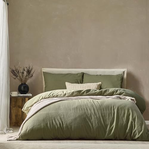 Yard Malton Stripe Bettwäsche-Set aus 100% Baumwolle – Waldgrün – Super-King-Size-Bett Yard Malton Stripe Bettwäsche-Set aus 100% Baumwolle – Waldgrün – Super-King-Size-Bett von furn.