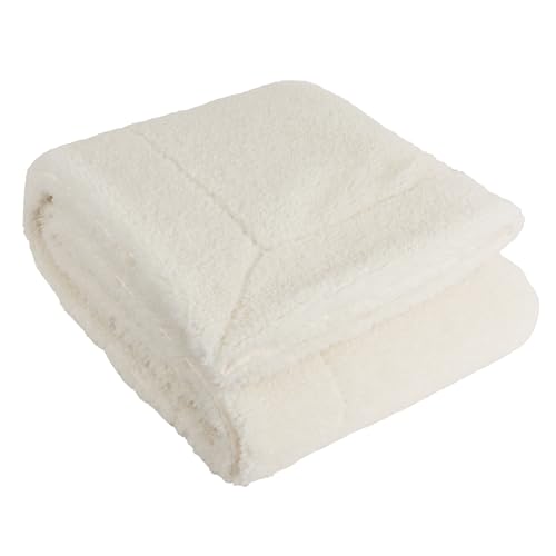 Yard Olann Shearling-Fleece-Überwurf – Ecru – 130 x 180 cm von Yard