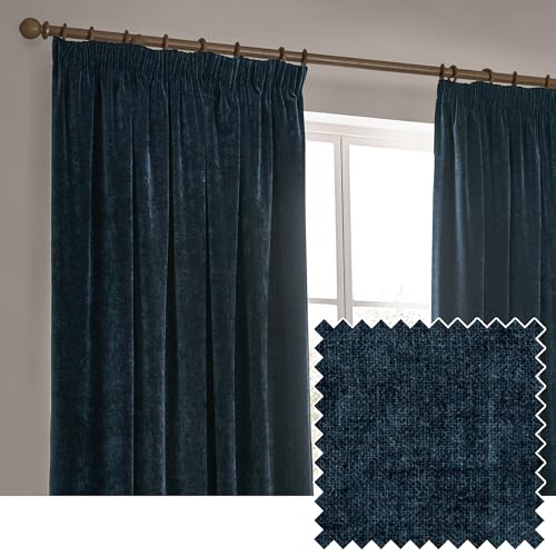 Yard Heavy Chenille Bleistiftfaltenvorhang Paar – Raumverdunkelungsvorhang aus weichem Samt in erdiger neutraler Wohnkultur (Marine - 168x229cm) Yard Heavy Chenille Bleistiftfaltenvorhang Paar – Raumverdunkelungsvorhang aus weichem Samt in erdiger neutraler Wohnkultur (Marine - 168x229cm) von Yard