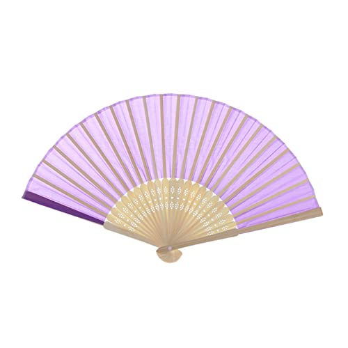 Yardenfun 2stücke Klassische Faltfächer Im Chinesischen Stil Zarte Damenfächer Aus Bambusrahmen Mit Box Violette Fächer von Yardenfun