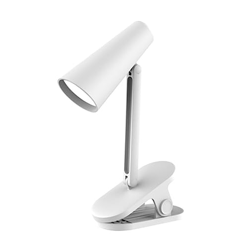 Yardenfun 1 Satz wiederaufladbare Schreibtischlampe Nachtleselampe Studie Schreibtischlampe LED-Clip-Lampe Nachtlicht für Kinder Schreibtischlampen Lampe für Schüler Buch Leselicht Abs Weiß von Yardenfun