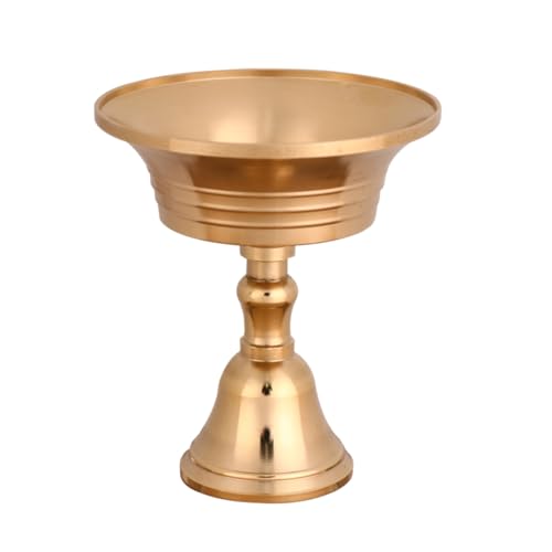 Yardenfun Messing Kerzenhalter für Buddhistische Rituale Stabiler Kerzenständer Dekorativer Butterlampenhalter Messing für Tempel und Zeremonien von Yardenfun