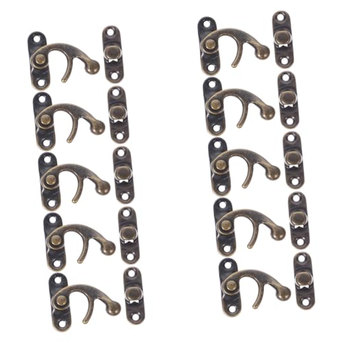 Yardenfun 10 Stück Teiliges Antike Metall-verschlüsse mit Rechtem Schwingarm Verdeckte Montage Dekorative und Robuste Riegelhaken für Schmuckkästchen Holztruhen Schränke und Koffer von Yardenfun