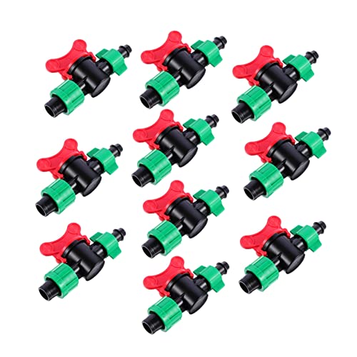 Yardenfun 10 Stück Teiliges Grünes Doppel Schnappventil Bewässerungsventil für Tropfbewässerungssysteme Langlebiger PVC PE Wasserflusskontrollierend Geeignet für Landwirtschaft und von Yardenfun