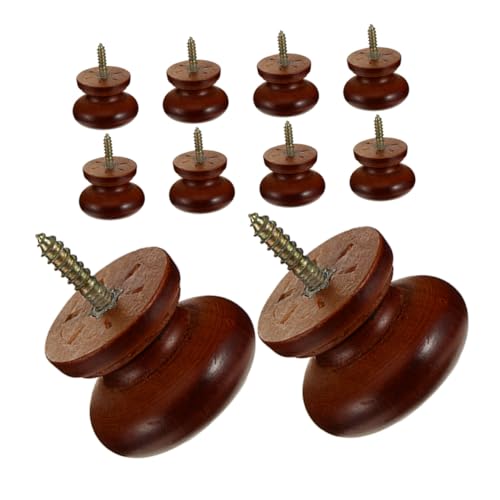 Yardenfun 10 Stück Teiliges Runde Massivholz Schubladengriffe Selbstbohrende Einzelloch Möbelknöpfe für Kommoden Schränke und Kleiderschränke mit Natürlichem Griffkomfort von Yardenfun