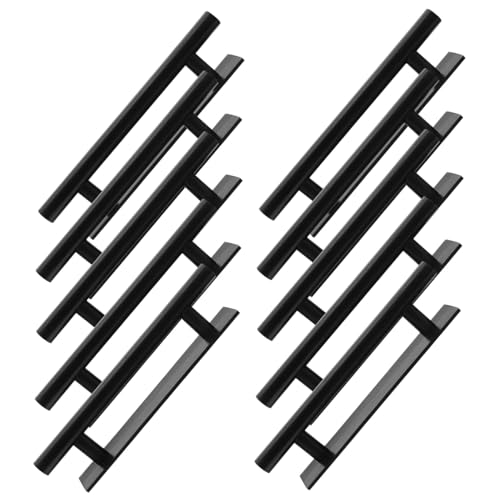 Yardenfun 10 Stück Teiliges Selbstklebende Schrankgriffe Multifunktionale Moderne Türgriffe für Küchen- Kleiderschränke Werkzeugfreie Montage Schadfreie Installation Pflegeleicht Schwarz von Yardenfun
