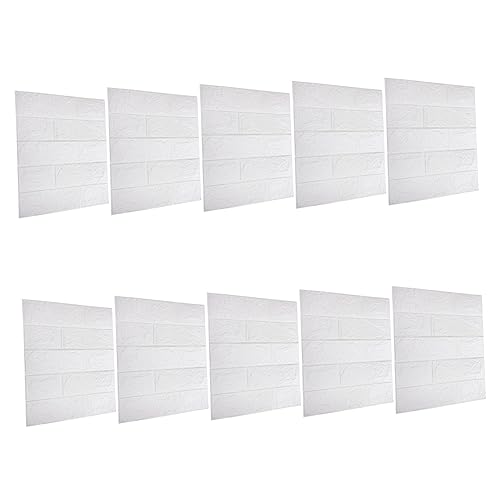 Yardenfun 10 Stück Teiliges Selbstklebendes Brick Wall Panel Schallschutz Schaumstoff Wandverkleidung Abnehmbare Wanddeko mit Realistischem Einfach zu Kleben Für Schlafzimmer Wohnzimmer von Yardenfun