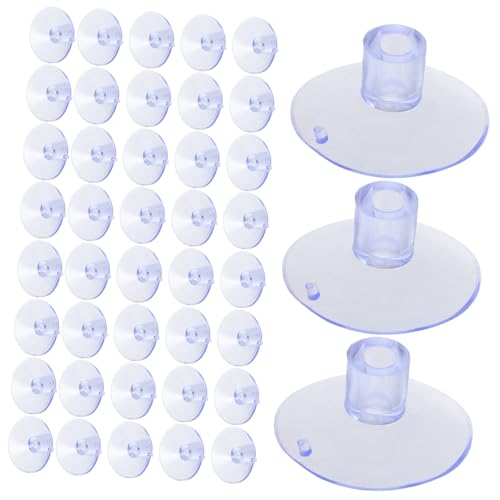 Yardenfun 100 Stück Transparente Saugnäpfe für Flaggenhalter Starke Haftung Wiederverwendbar Geeignet für Glasplatten Schreibtische Laden und Büroanwendung Stabiler Halt Installieren von Yardenfun