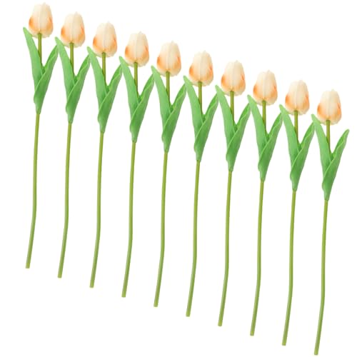 Yardenfun 10St künstliche Blumengrünstängel Tulpe berühren gefälschter künstliche blüten hochzeitsdeko Links Vase Haushalt getrockneter Strauß Tischblume schmücken Braut Blumenzweig Pu von Yardenfun