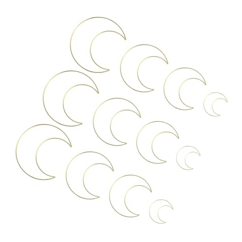 Yardenfun 12 Stück Teiliges Mondförmige Dreamcatcher Metallringe DIY Bastelrahmen für Wanddeko Makramee Schmuckherstellung von Yardenfun