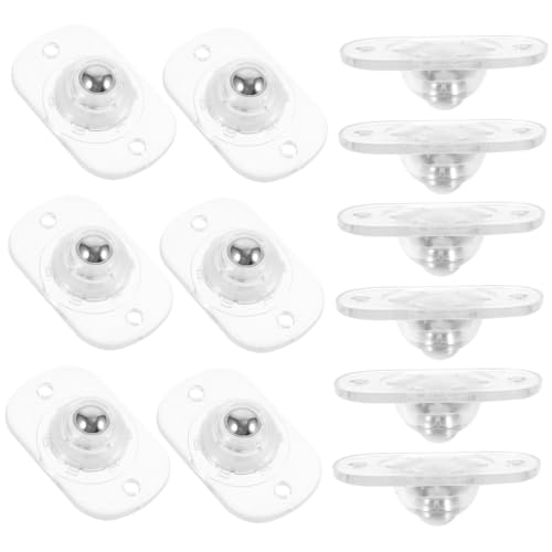 Yardenfun 12 Stück Teiliges Selbstklebende Edelstahl universalrollen mit Kugelförmigem Design Geräuschlos und Bodenschonend Robust und Verschleißfest für Möbel Aufbewahrungsboxen und von Yardenfun