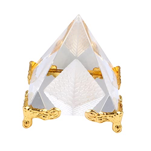 Yardenfun Kristallpyramide Figur Pyramidenornament -Schreibtisch-Ornament Büro-tischdekoration Touristen-Souvenirs Klaren Kristall Flach Geschliffen Facettiert Poliert Exquisiten von Yardenfun